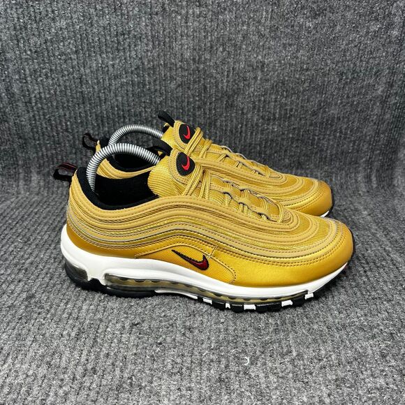 Nike Air Max 97 OG Gold Bullet Varsity Red Athletic Shoes Mens 8 DM0028-700 - Picture 1 of 8